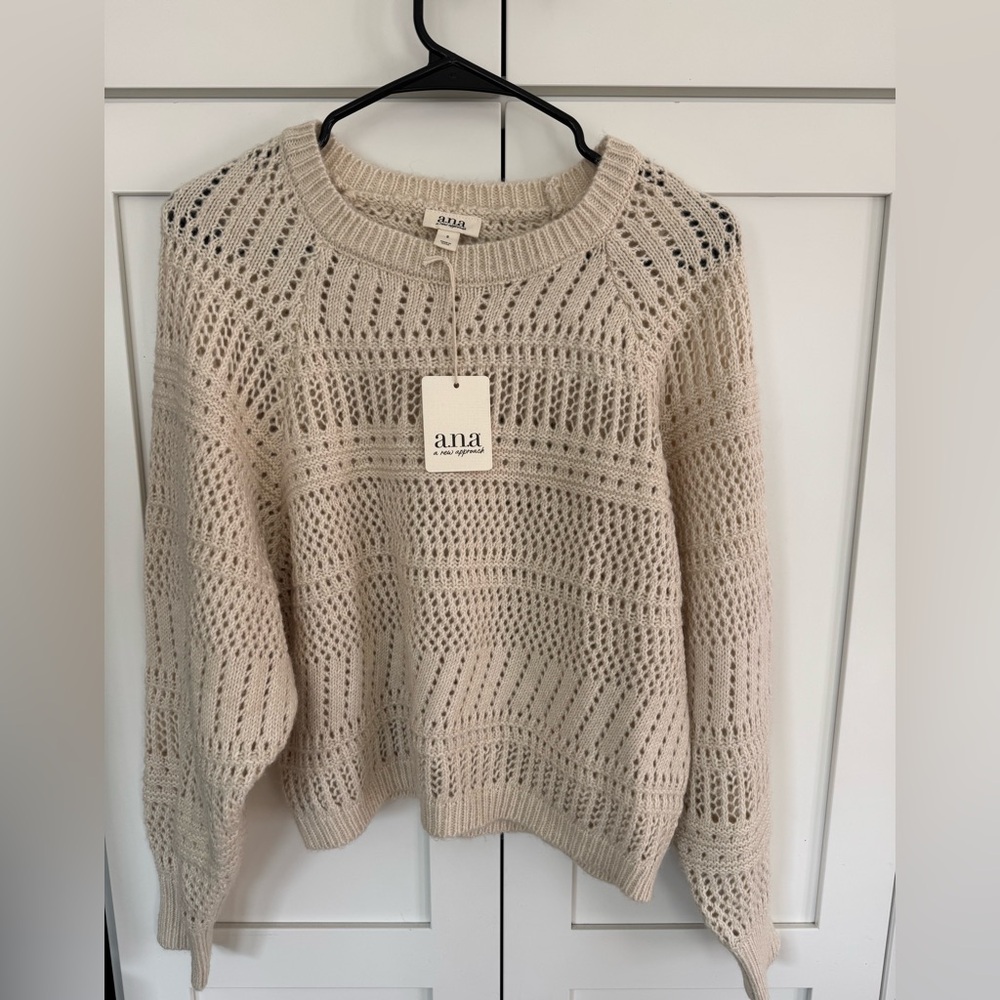 a.n.a Women's Cream Knit Sweater